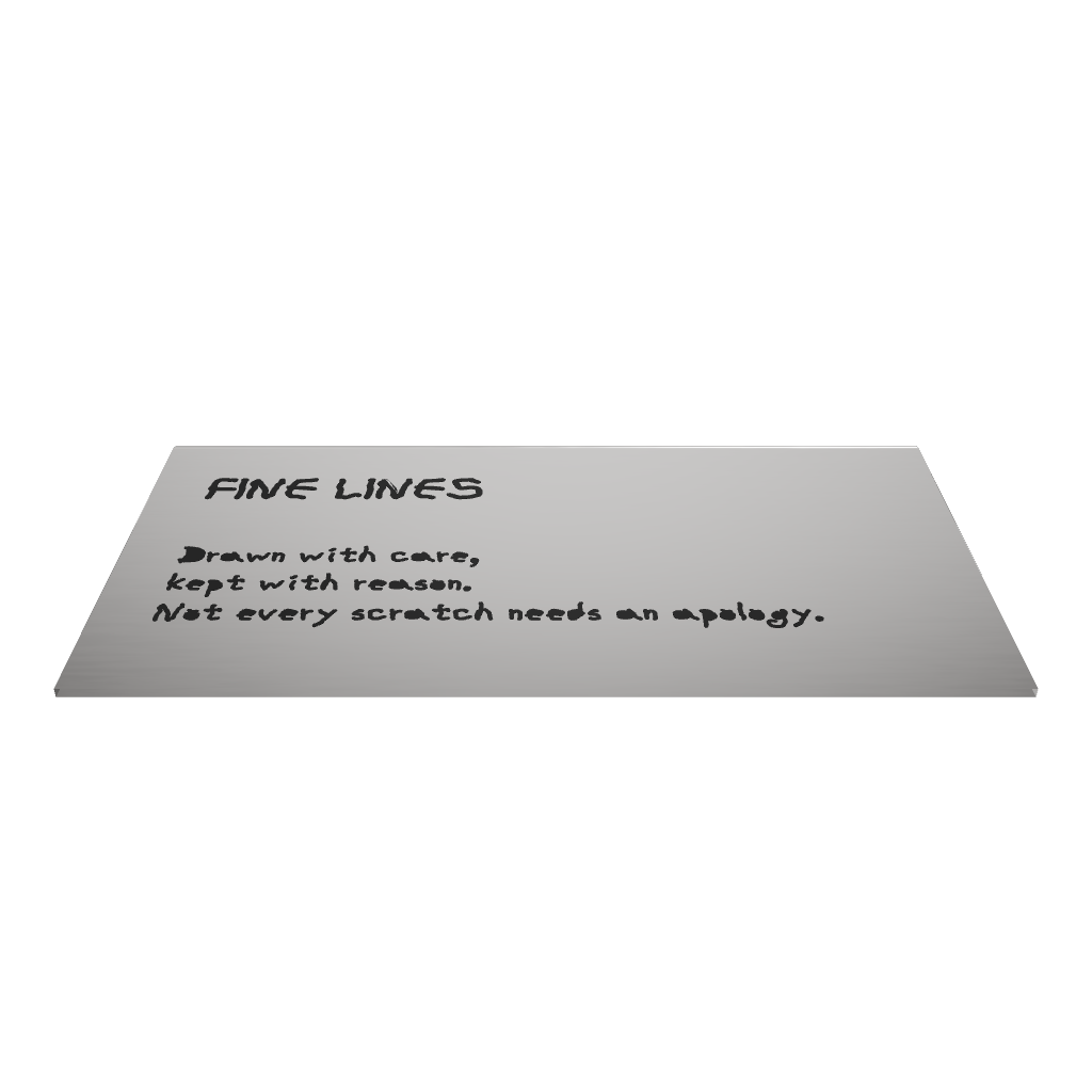 Stainless steel freestanding medium Tabletop Sign, silver, 110×20×60mm
