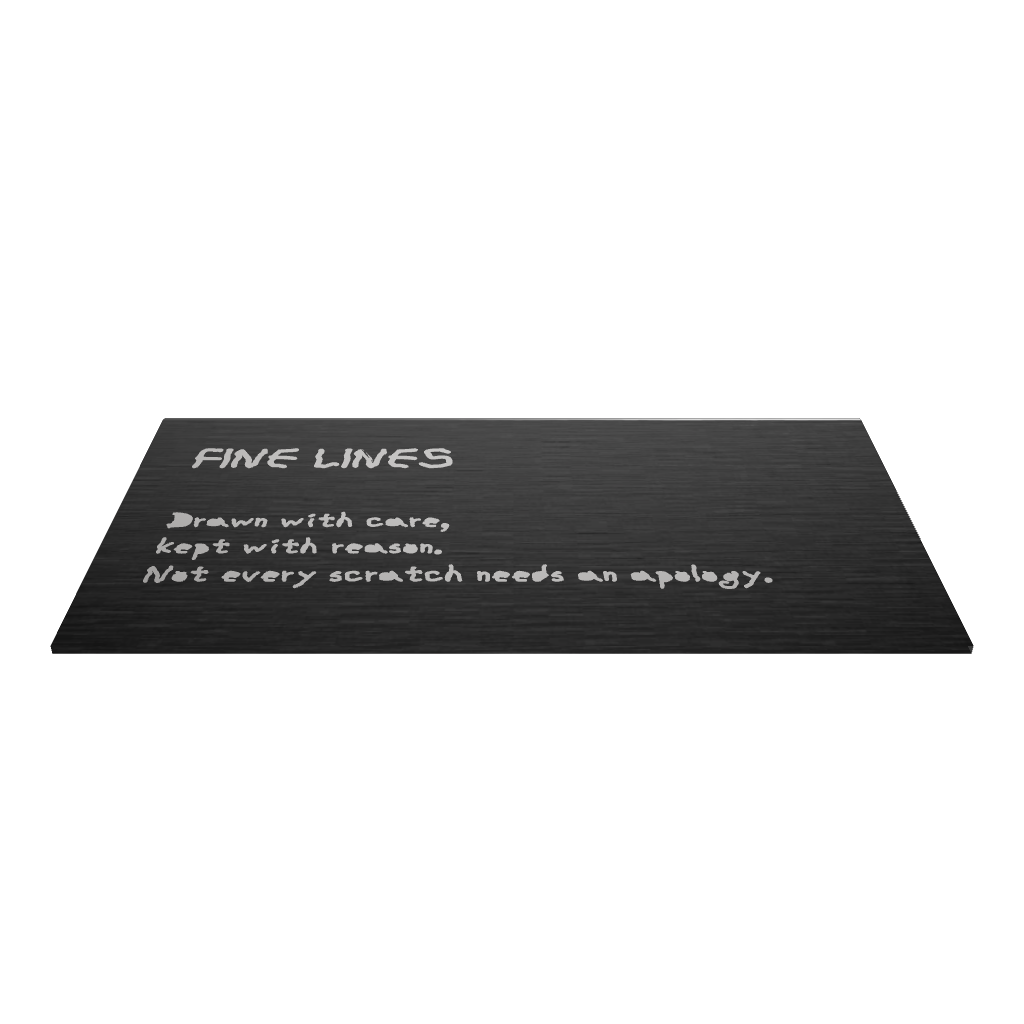 Stainless steel freestanding medium Tabletop Sign, black, 110×20×60mm
