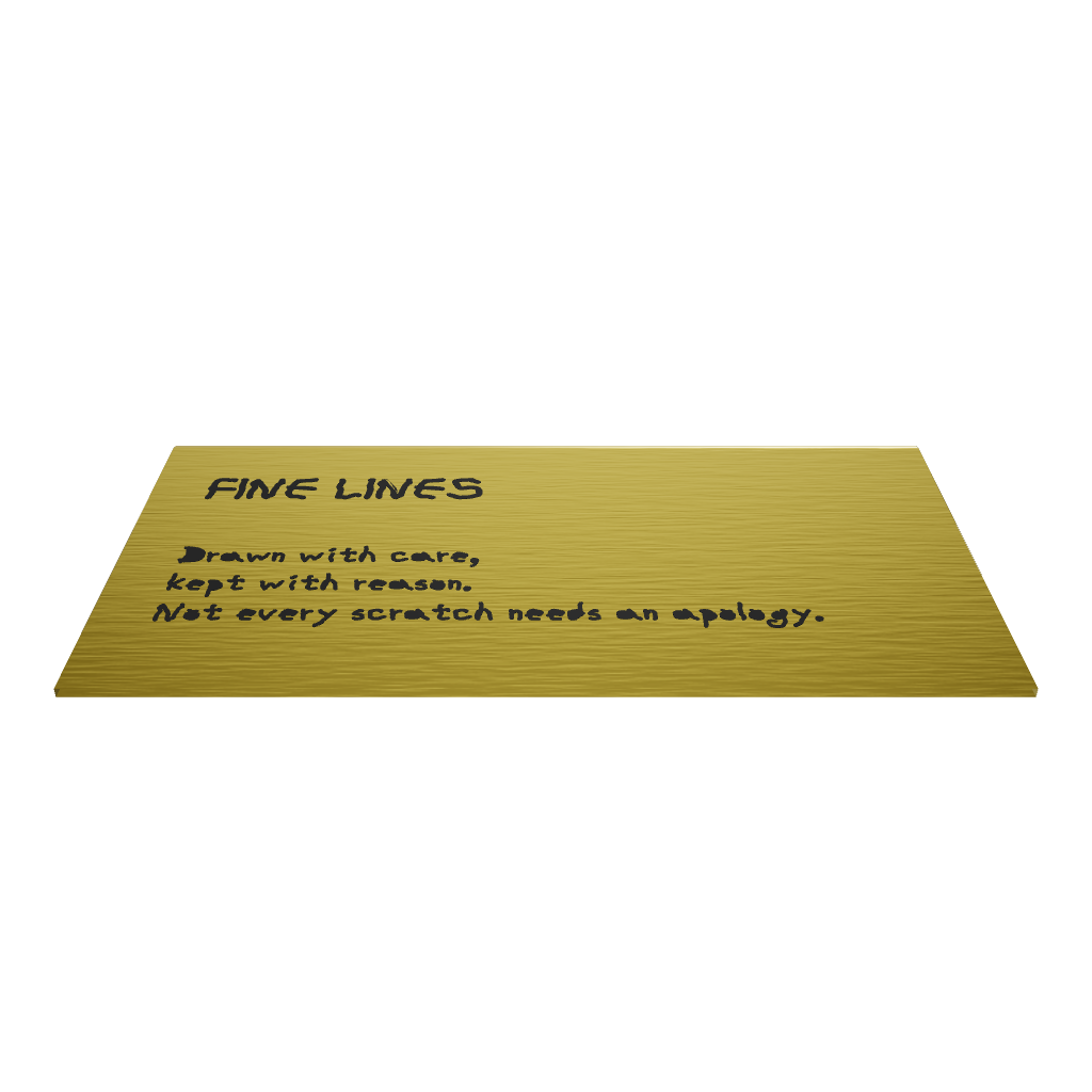 Stainless steel freestanding medium Tabletop Sign, gold, 110×20×60mm
