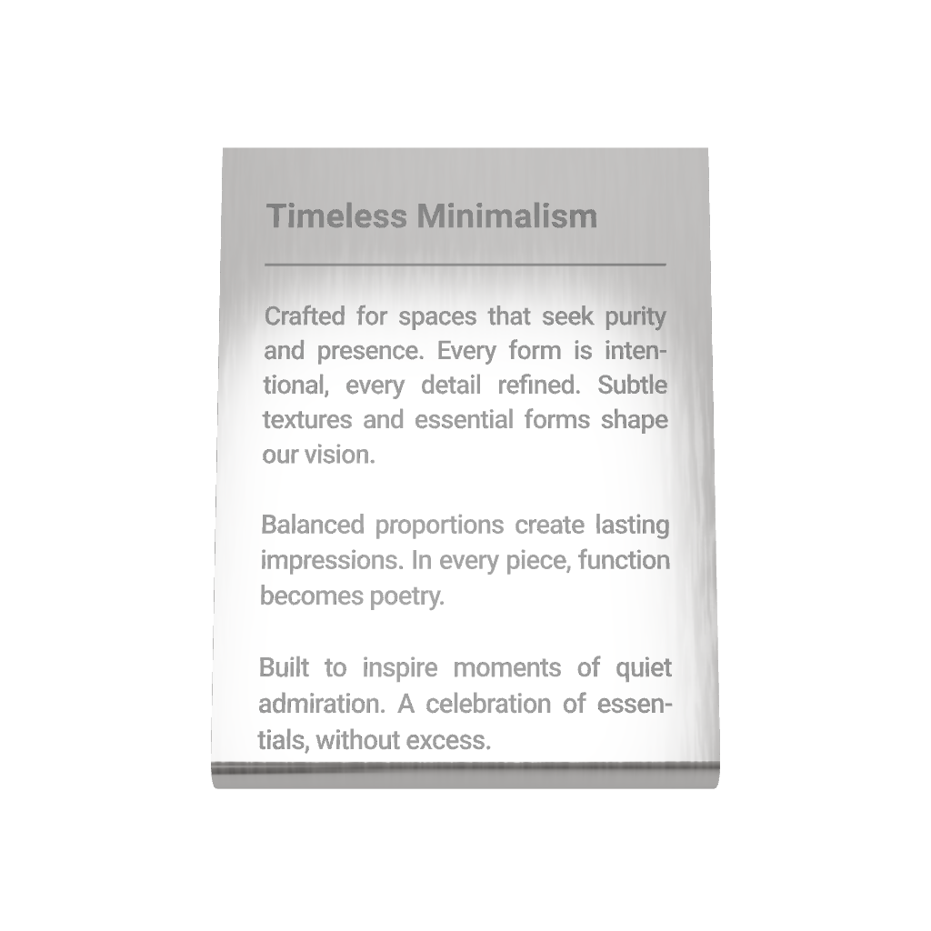 Stainless steel freestanding medium tabletop sign, silver, 60×30×80mm
