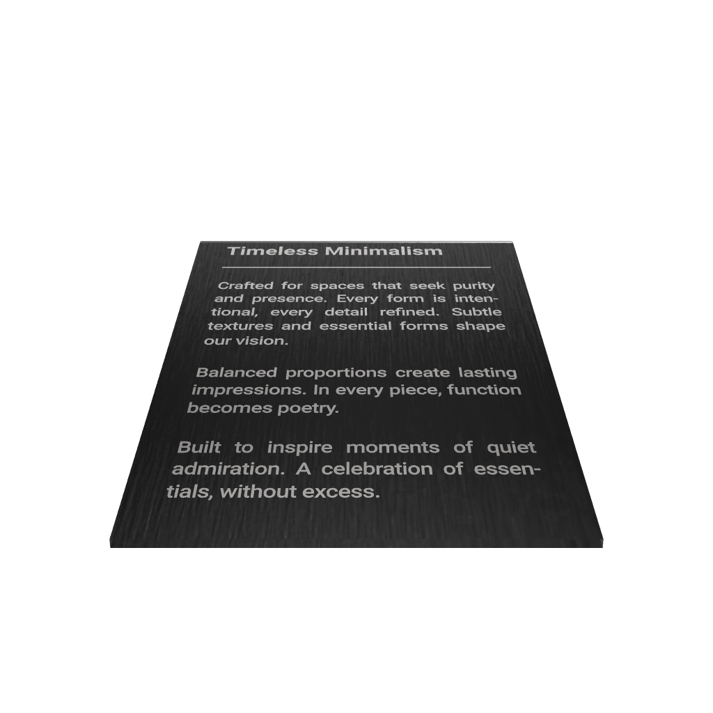 Stainless steel freestanding medium tabletop sign, black, 60×30×80mm
