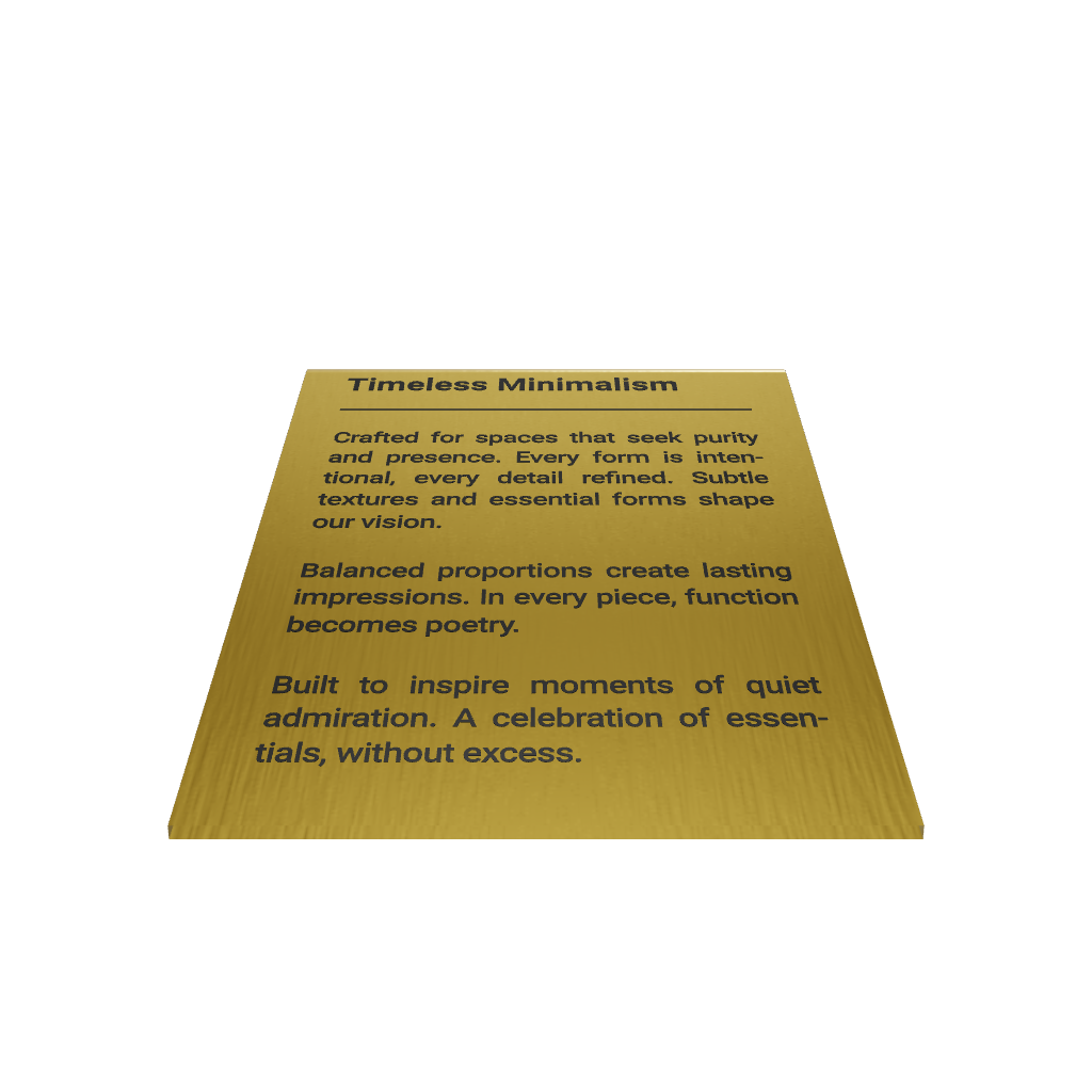 Stainless steel freestanding medium tabletop sign, gold, 60×30×80mm
