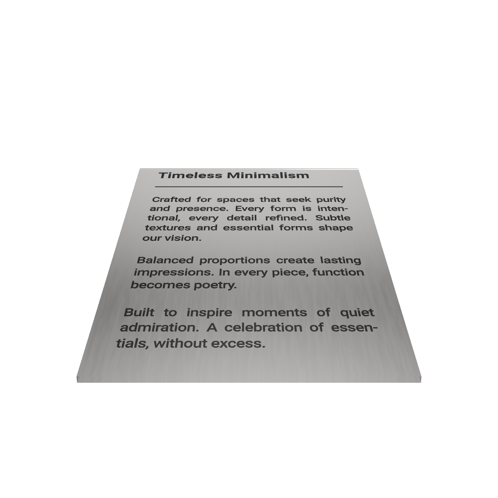 Stainless steel freestanding medium tabletop sign, silver, 60×30×80mm
