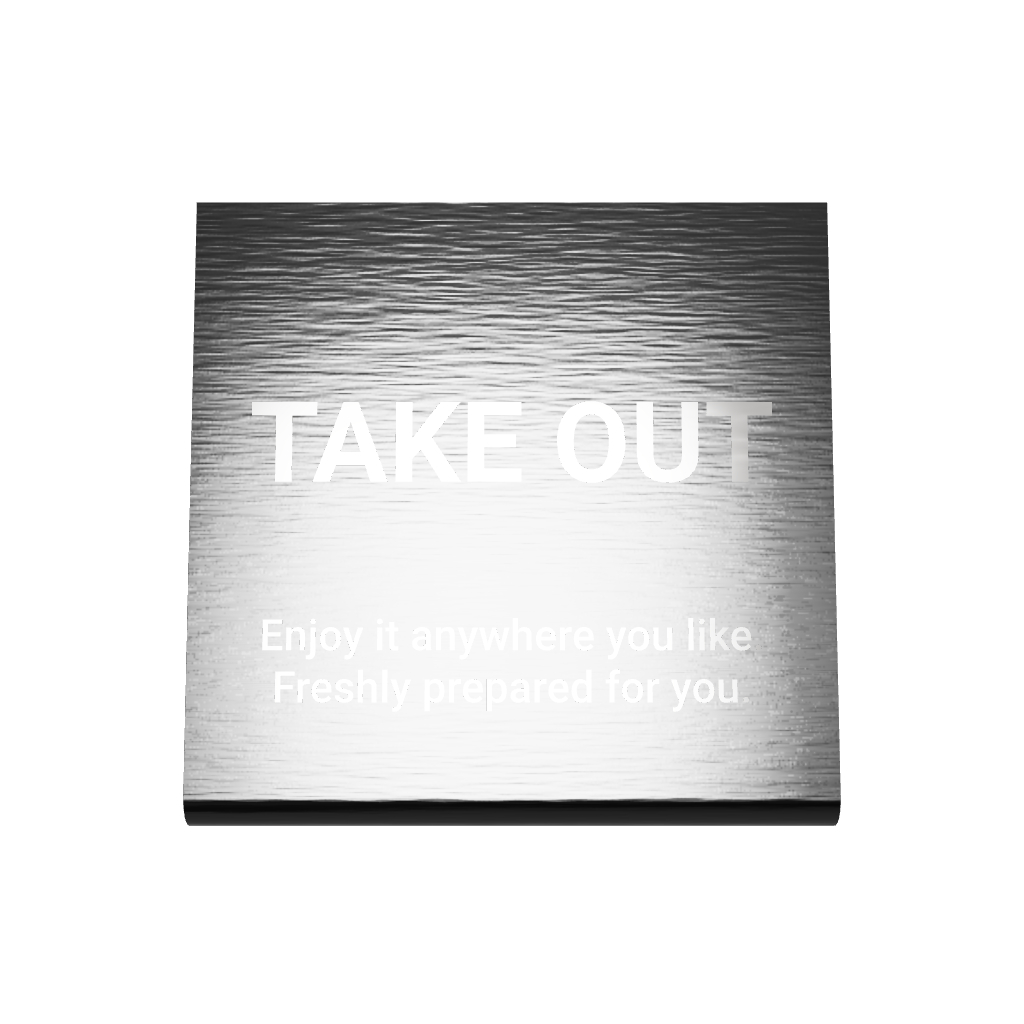 Stainless steel freestanding medium tabletop sign, black, 80×30×80mm
