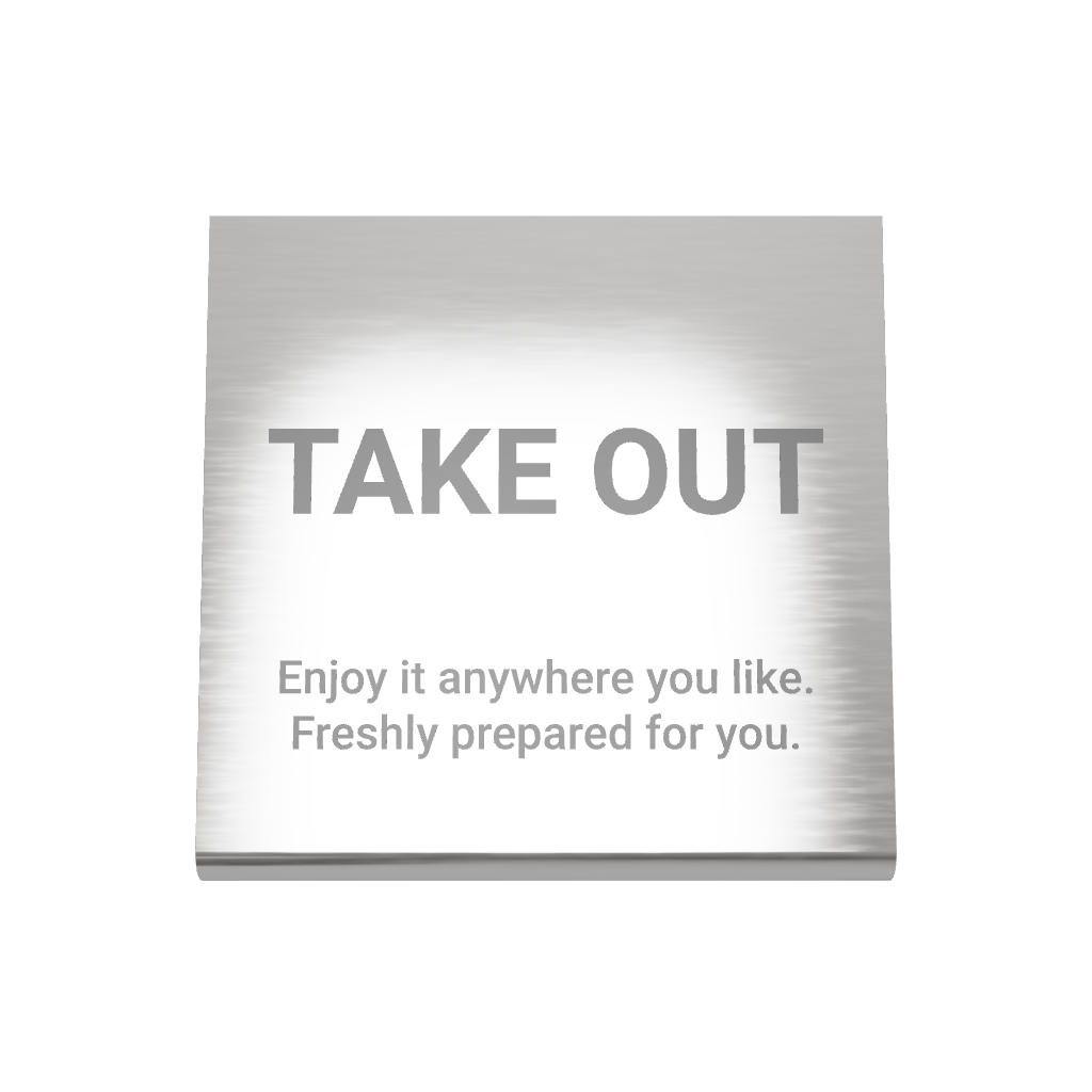 Stainless steel freestanding medium tabletop sign, silver, 80×30×80mm
