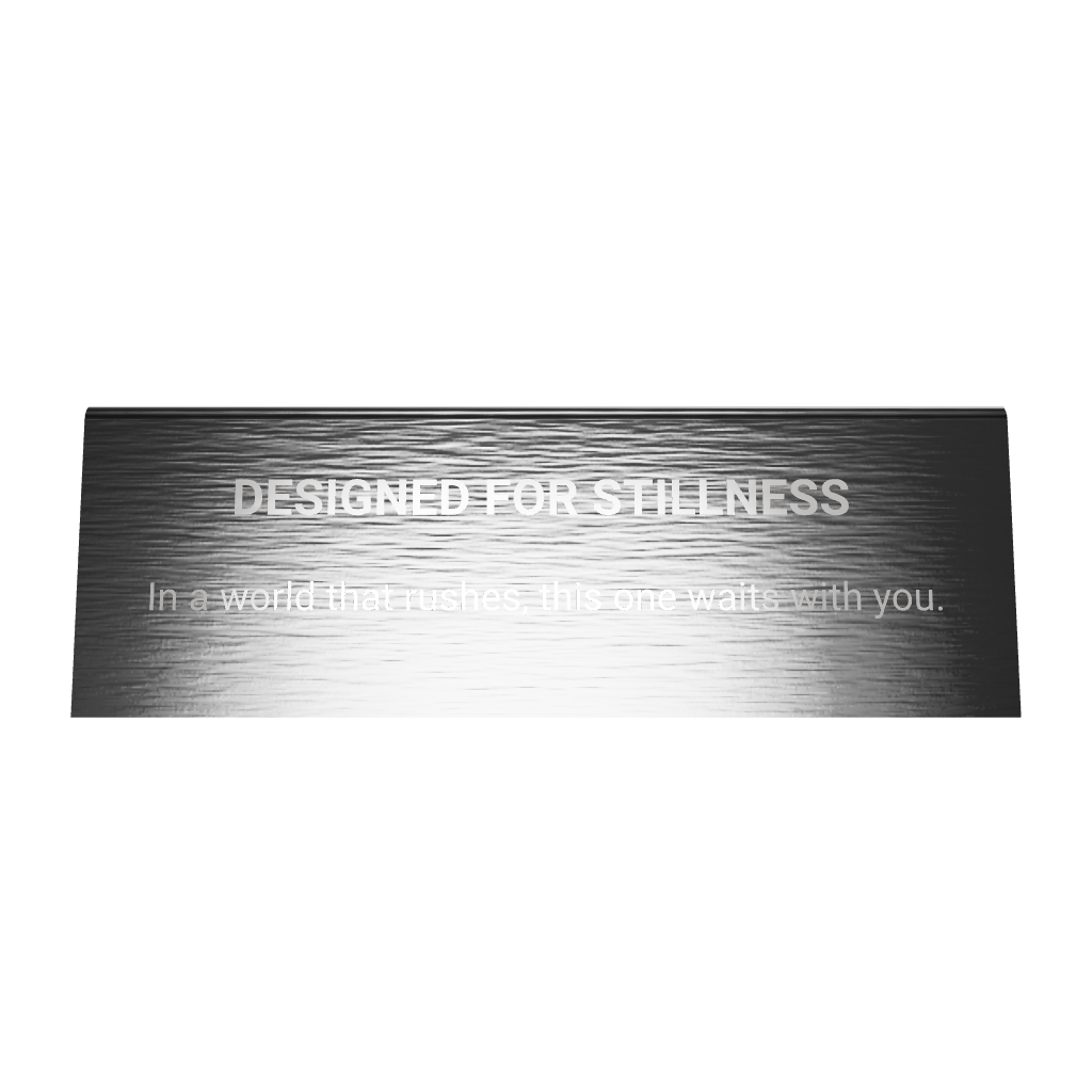 Stainless steel table tent Sign, black, 110×33×40mm
