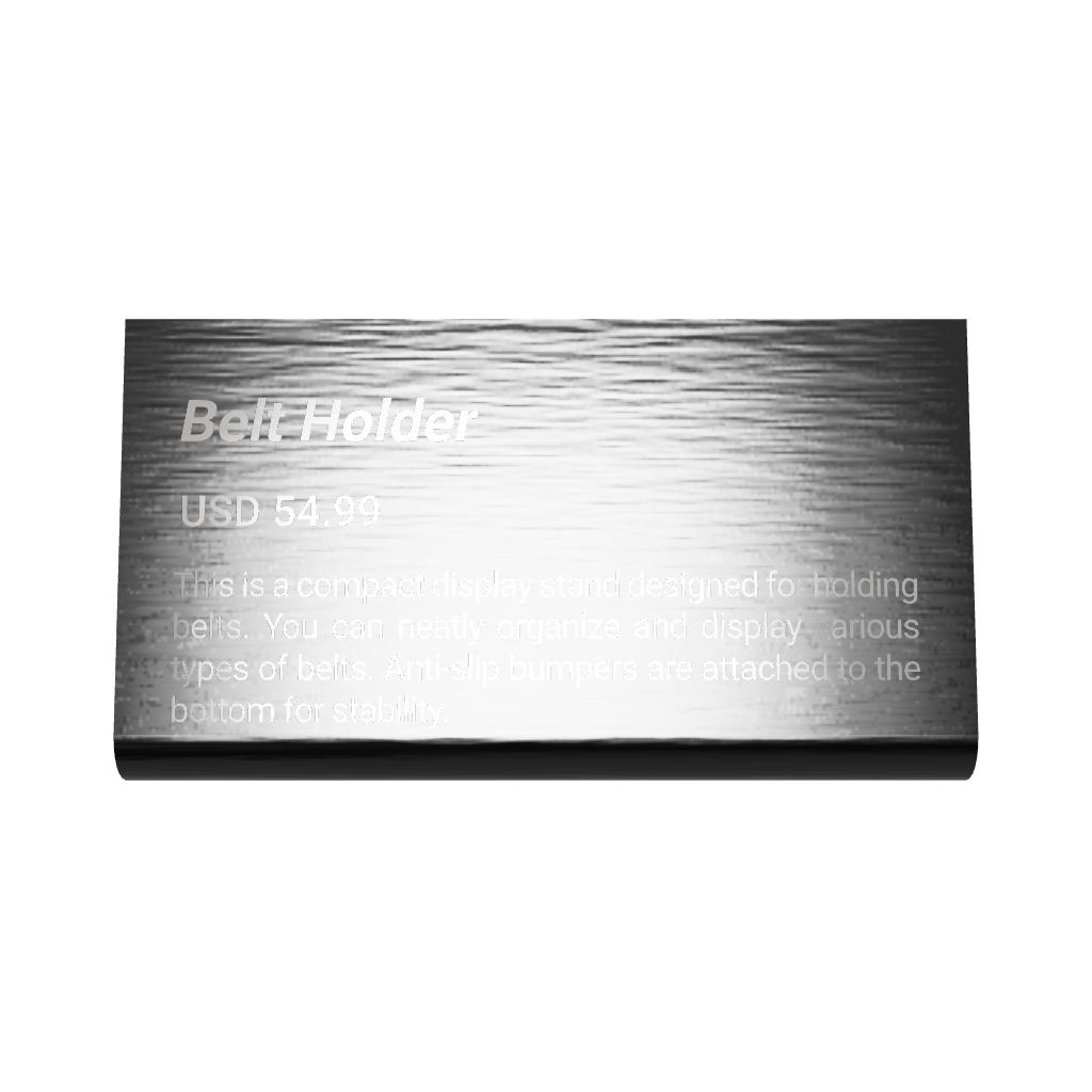 Stainless steel freestanding small POP plate, black, 70×20×40mm
