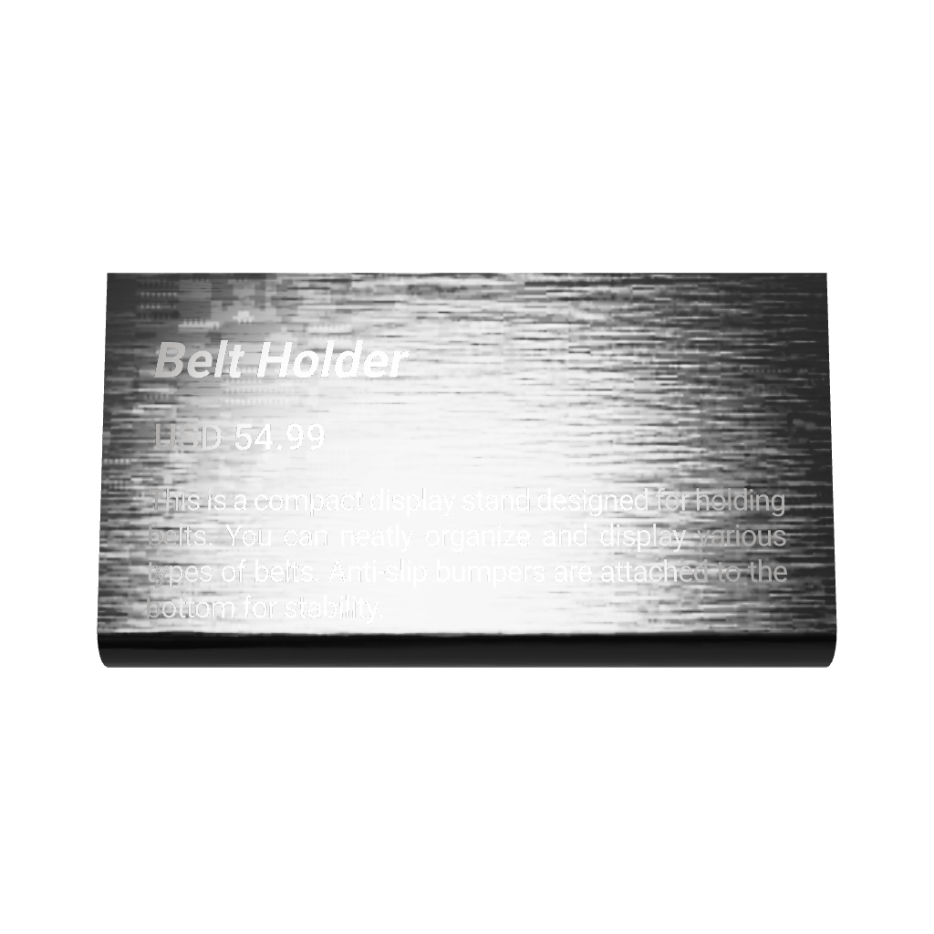 Stainless steel freestanding small POP plate, black, 70×20×40mm
