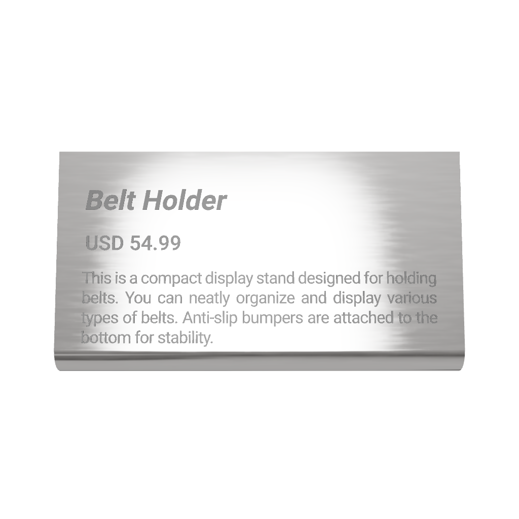 Stainless steel freestanding small Tabletop Sign, silver, 70×20×40mm
