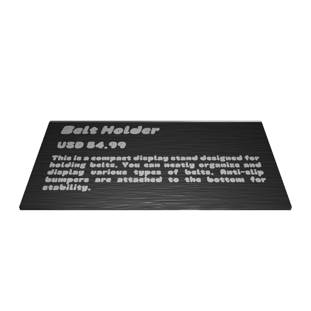 Stainless steel freestanding small Tabletop Sign, black, 70×20×40mm
