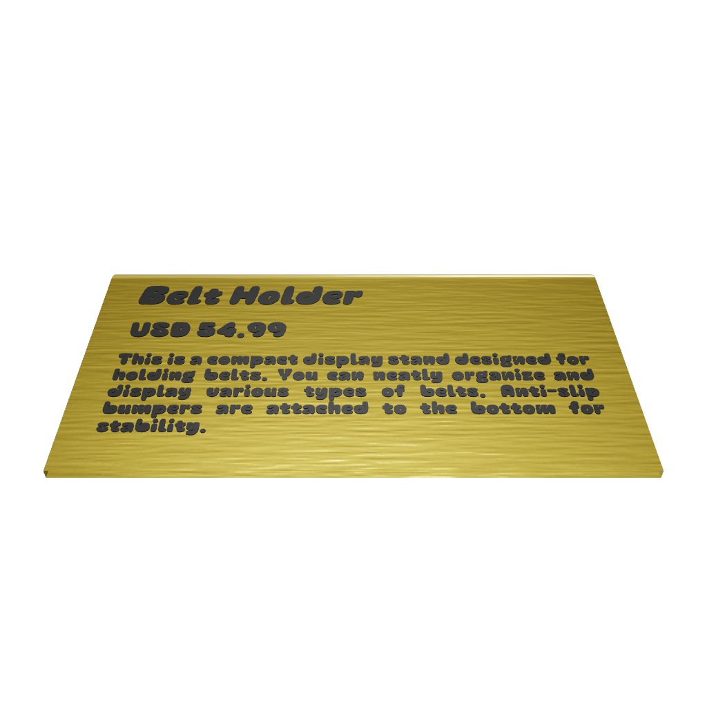 Stainless steel freestanding small Tabletop Sign, gold, 70×20×40mm
