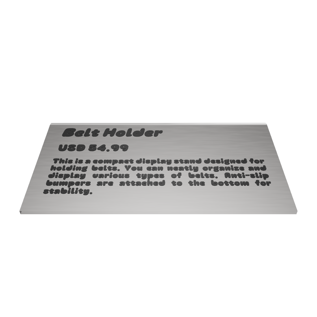 Stainless steel freestanding small Tabletop Sign, silver, 70×20×40mm
