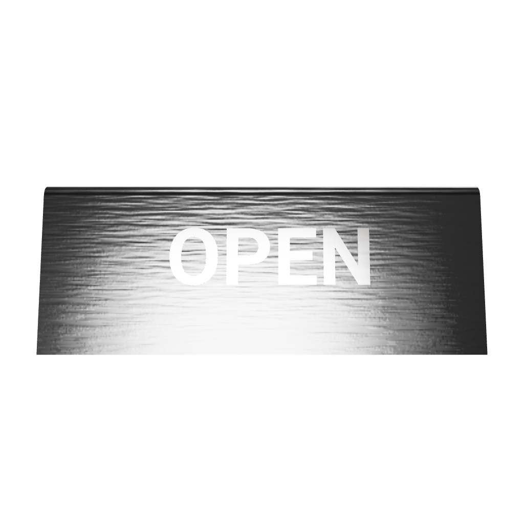 Stainless steel table tent Sign, black, 70×25×30mm
