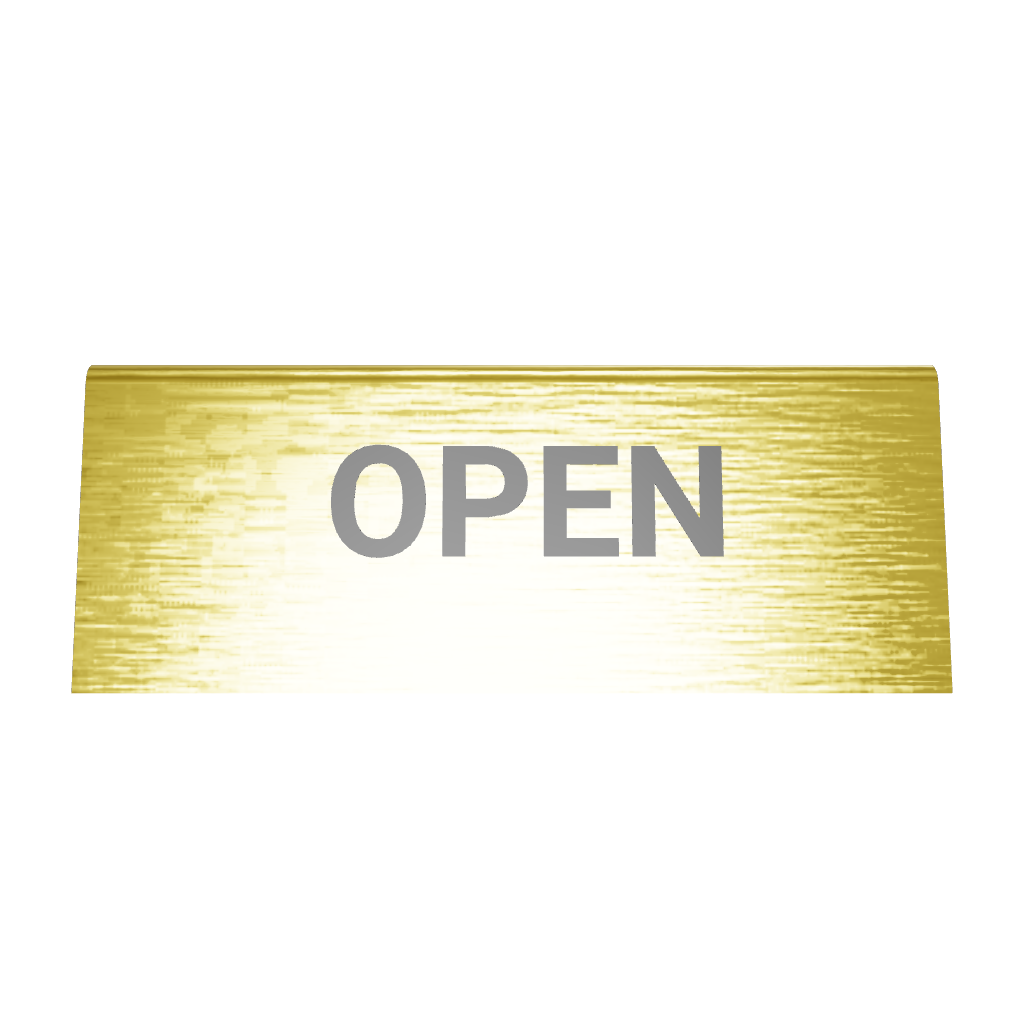 Stainless steel table tent Sign, gold, 70×25×30mm
