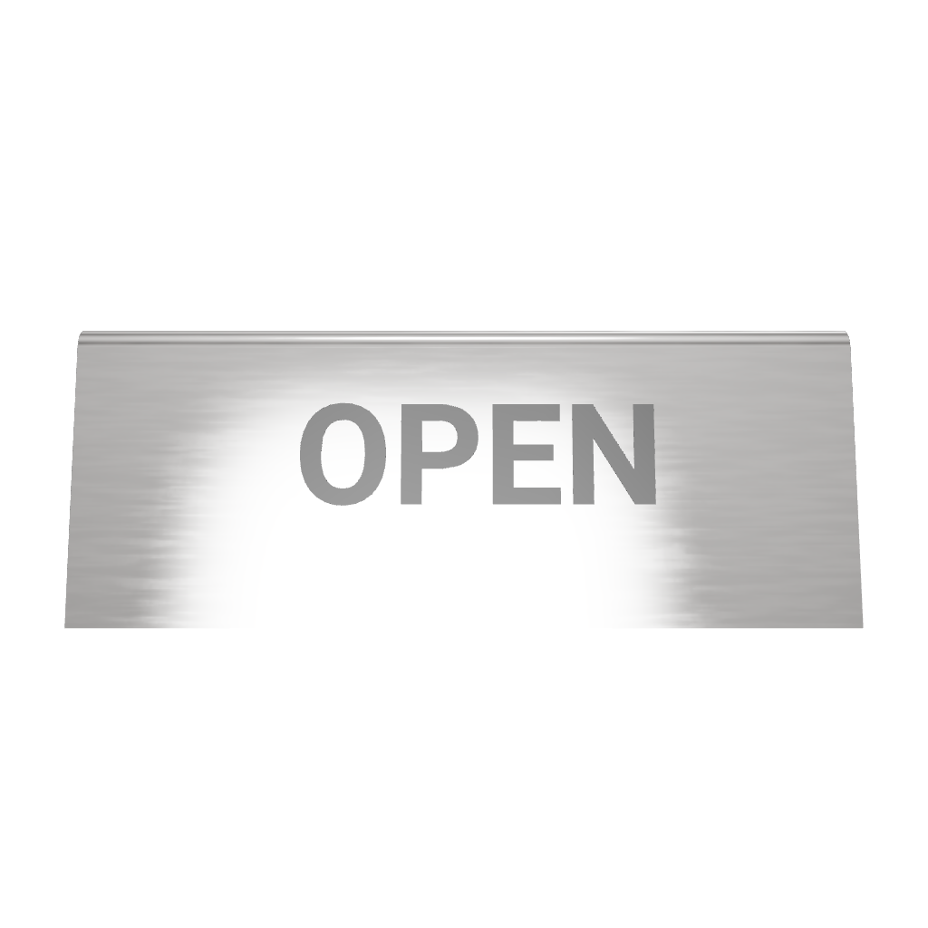 Stainless steel table tent Sign, silver, 70×25×30mm
