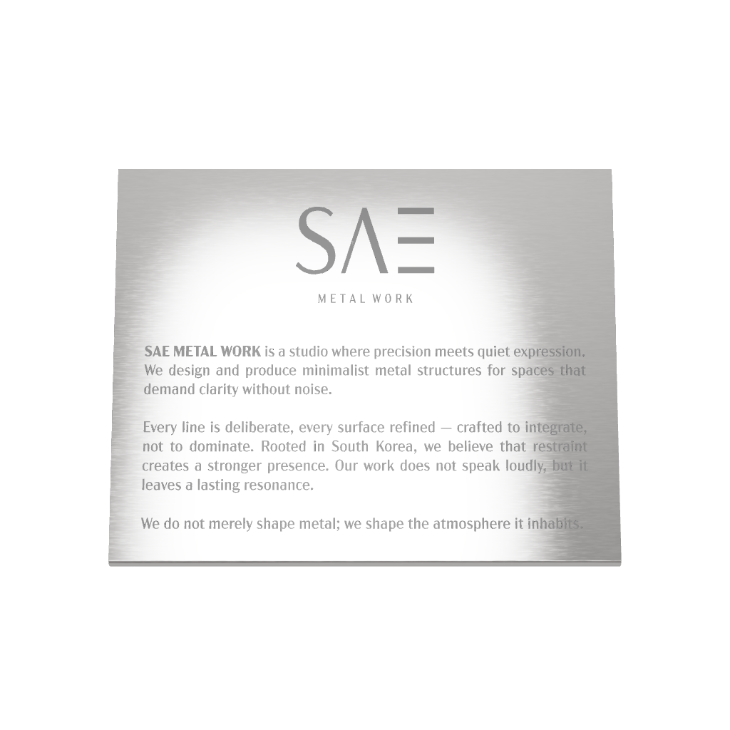 Stainless steel freestanding tabletop sign, silver, 300×60×240mm
