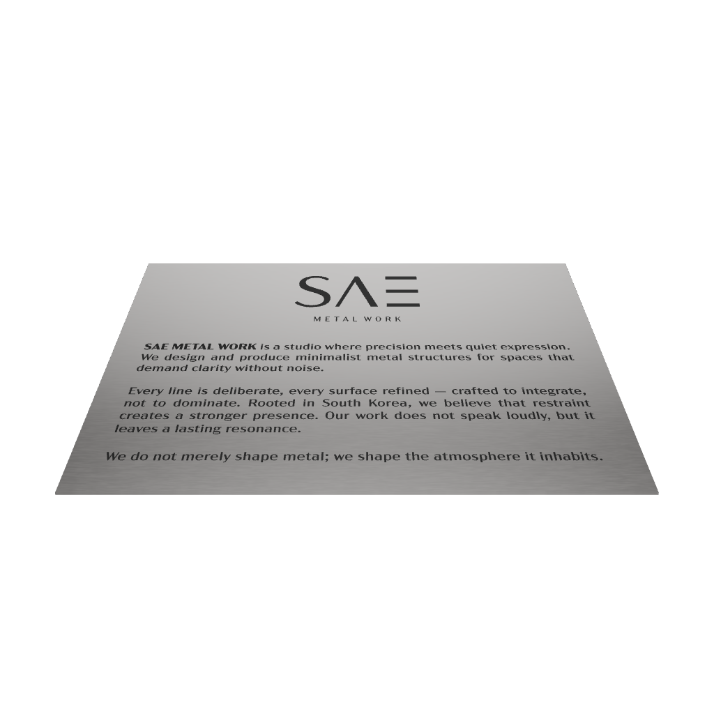 Stainless steel freestanding tabletop sign, silver, 300×60×240mm
