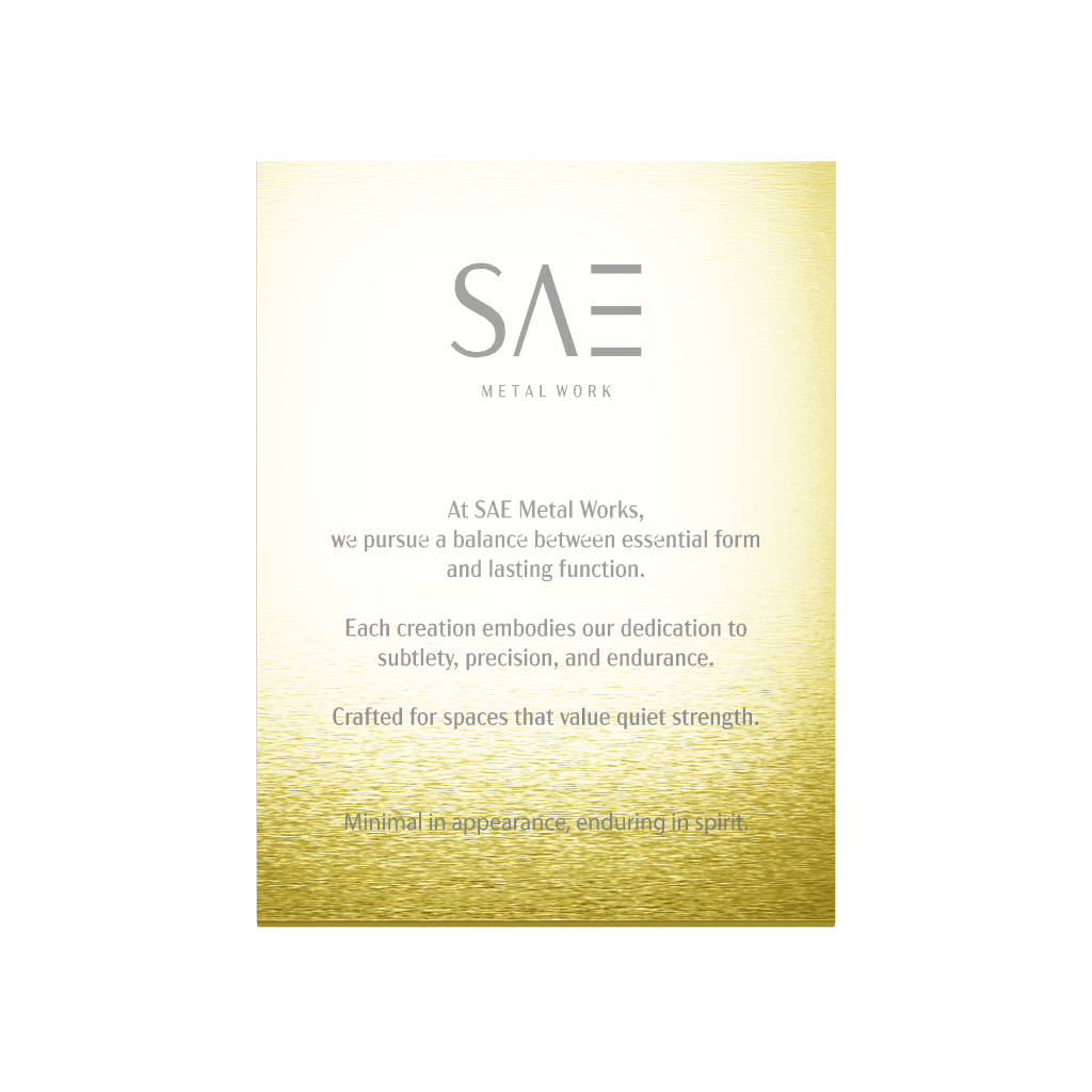 Stainless steel freestanding A4 tabletop sign, gold, 240×80×320mm
