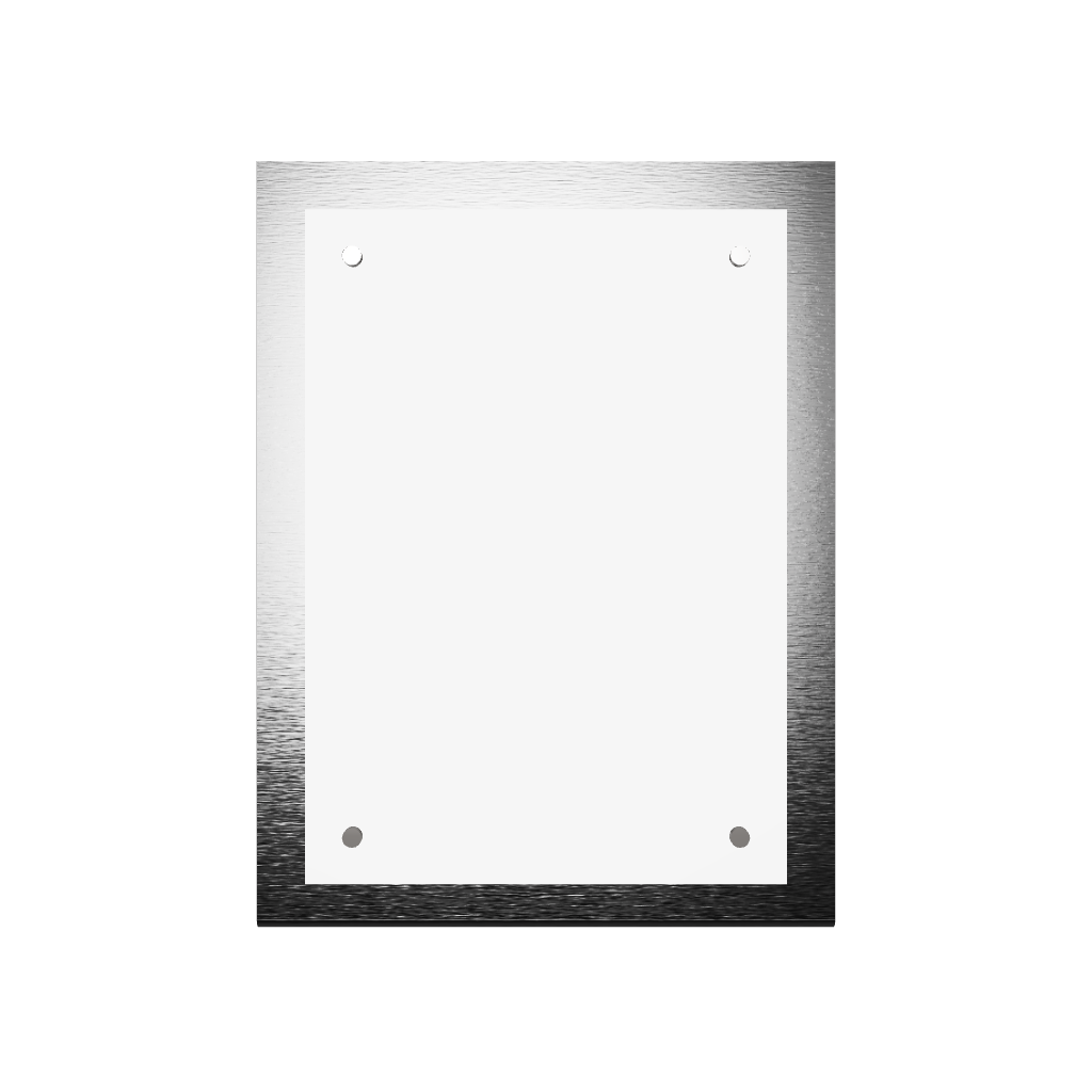 Stainless steel freestanding A4 tabletop sign holder, black, 240×80×320mm
