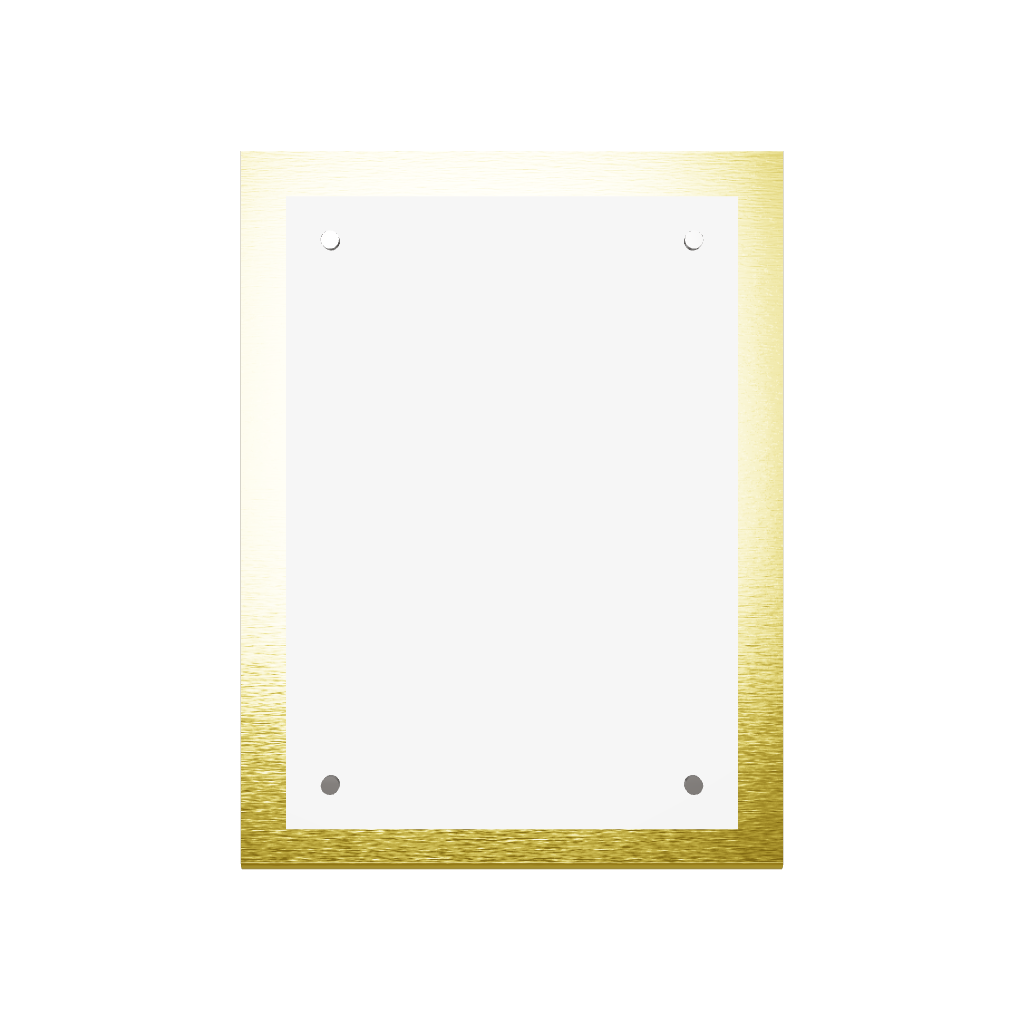 Stainless steel freestanding A4 tabletop sign holder, gold, 240×80×320mm
