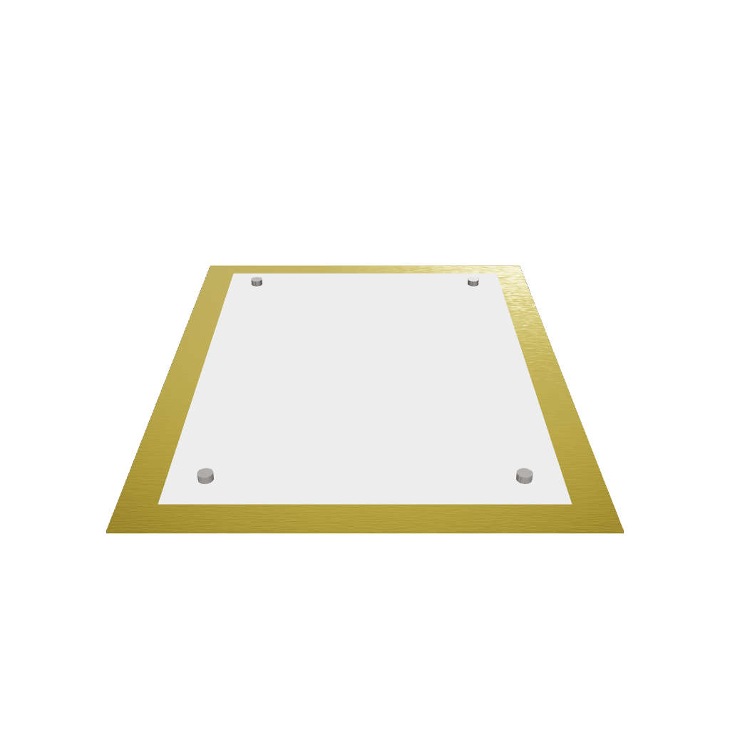 Stainless steel freestanding A4 tabletop sign holder, gold, 240×80×320mm

