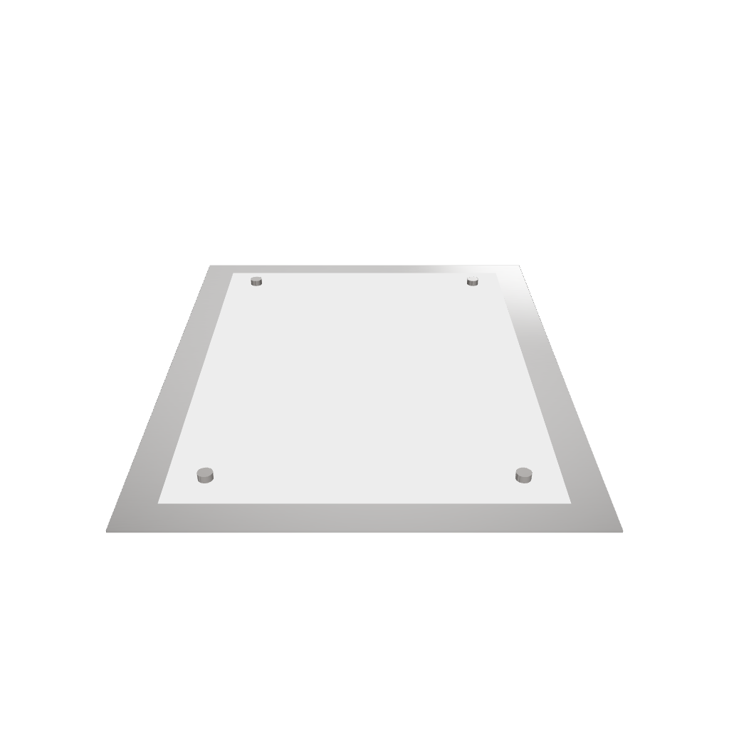Stainless steel freestanding A4 tabletop sign holder, silver, 240×80×320mm
