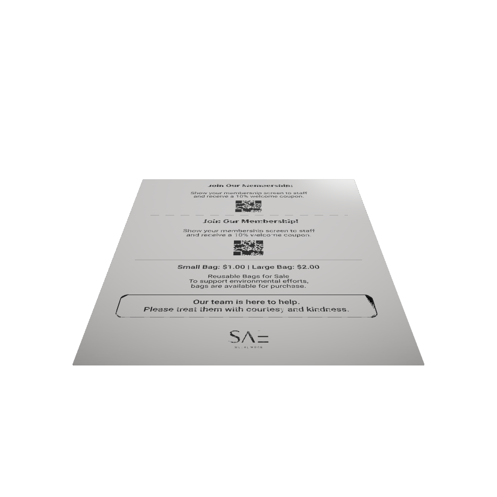 Stainless steel freestanding A4 tabletop sign, silver, 240×80×320mm
