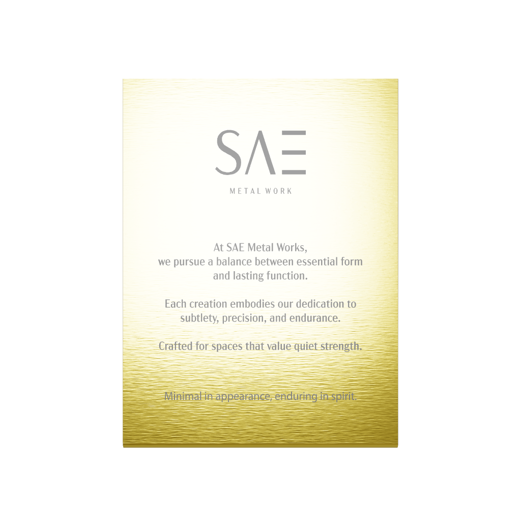 Stainless steel freestanding A5 tabletop sign, gold, 170×60×230mm
