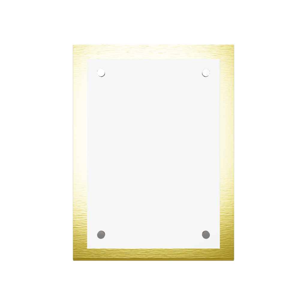 Stainless steel freestanding A5 tabletop sign holder, gold, 170×60×230mm
