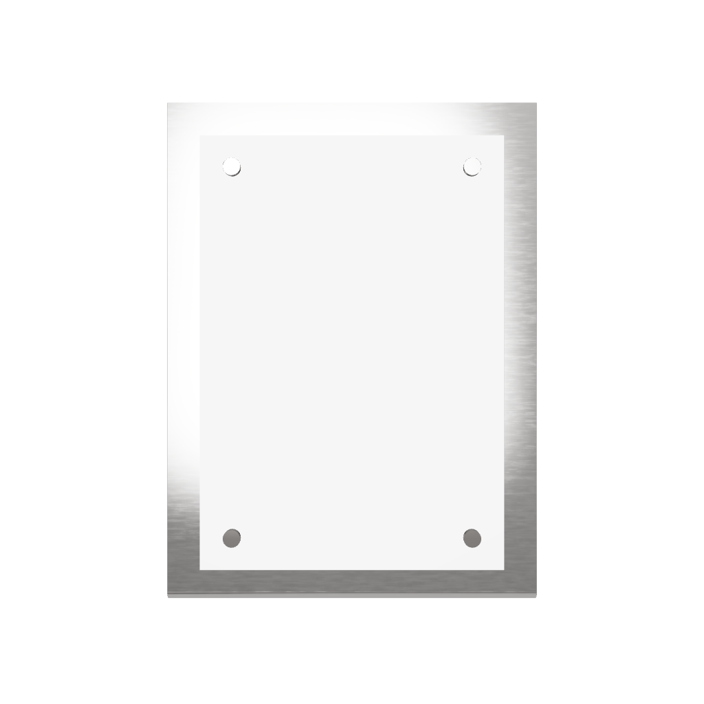 Stainless steel freestanding A5 tabletop sign holder, silver, 170×60×230mm
