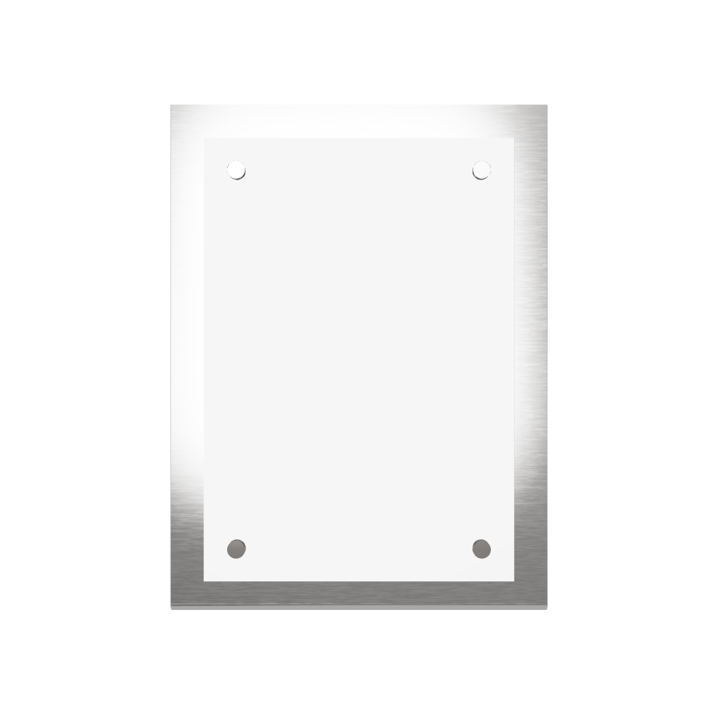 Stainless steel freestanding POP plate, silver, 170×60×230mm

