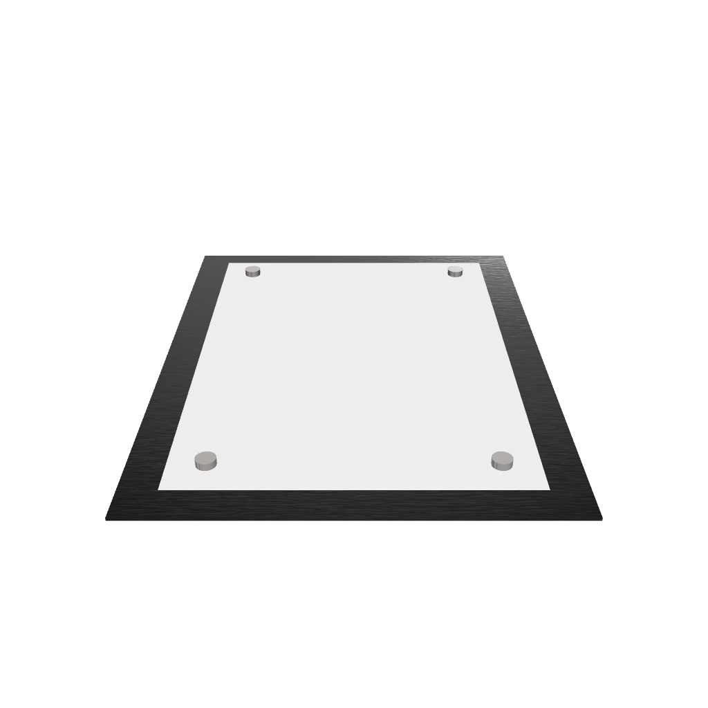 Stainless steel freestanding POP plate, black, 170×60×230mm
