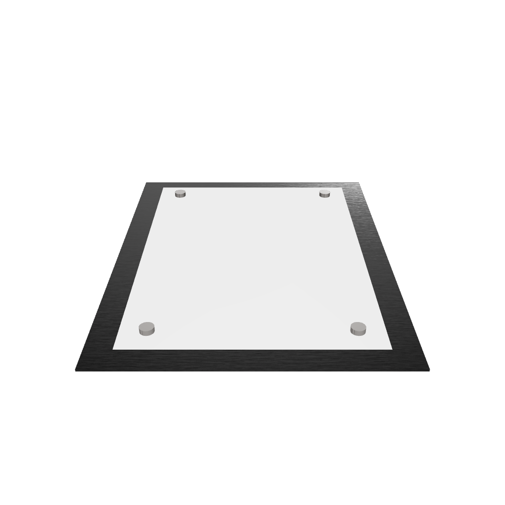 Stainless steel freestanding POP plate, black, 170×60×230mm
