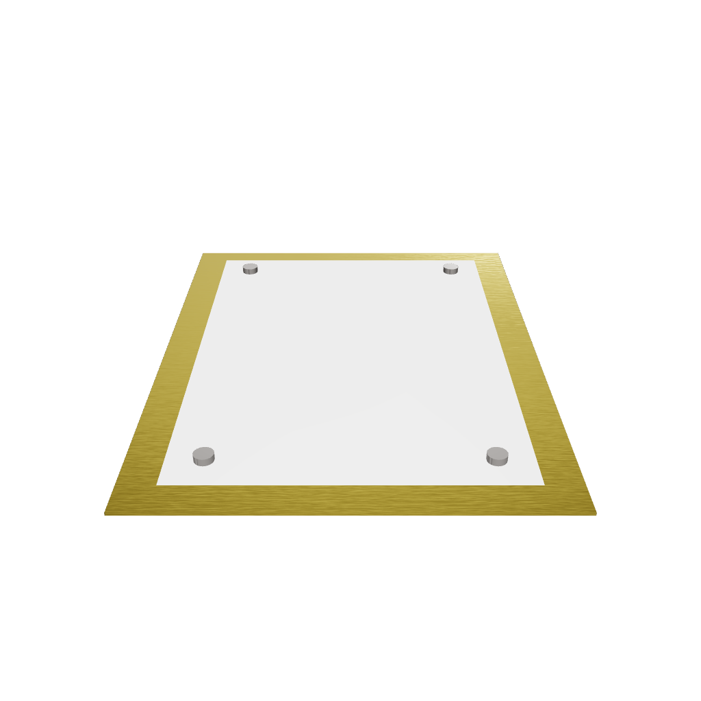 Stainless steel freestanding POP plate, gold, 170×60×230mm
