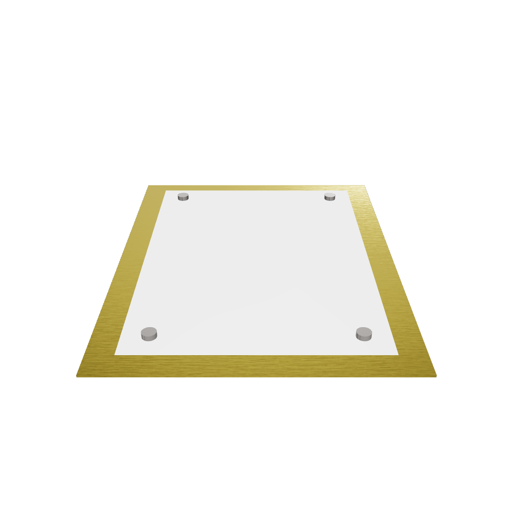 Stainless steel freestanding POP plate, gold, 170×60×230mm

