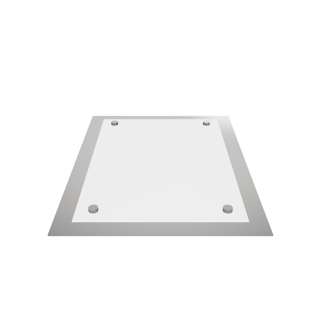 Stainless steel freestanding POP plate, silver, 170×60×230mm
