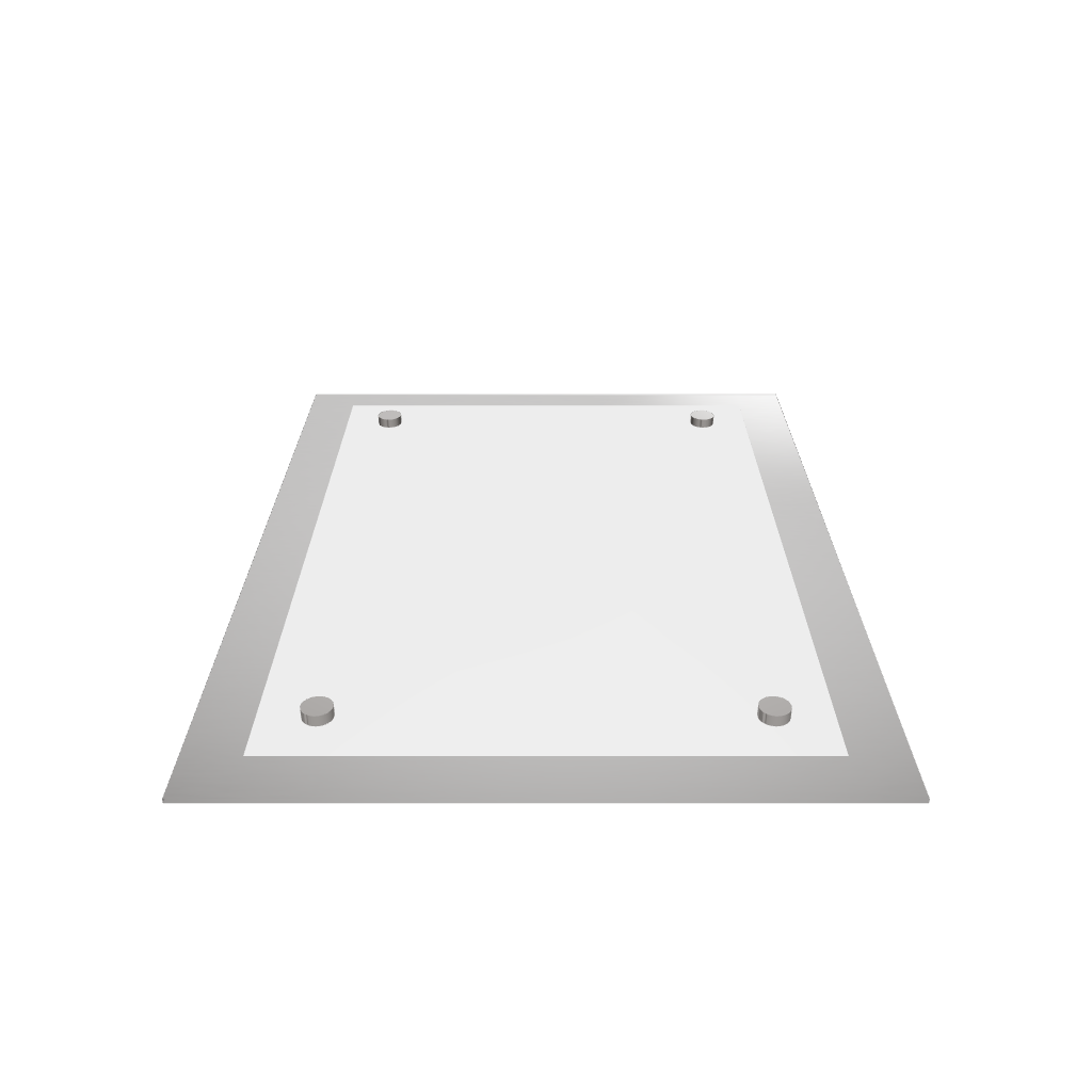Stainless steel freestanding POP plate, silver, 170×60×230mm
