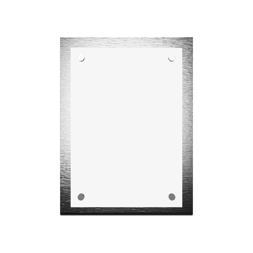 Stainless steel freestanding A6 POP plate, black, 125×50×170mm

