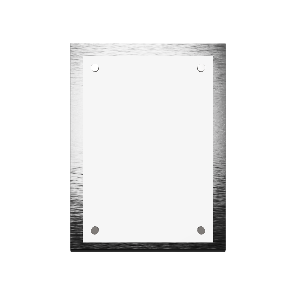 Stainless steel freestanding A6 tabletop sign holder, black, 125×50×170mm
