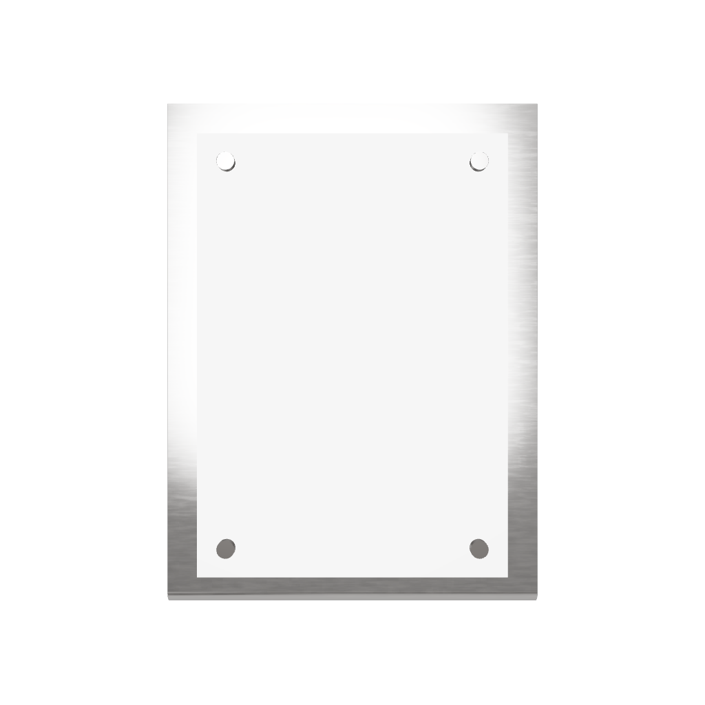 Stainless steel freestanding A6 POP plate, silver, 125×50×170mm
