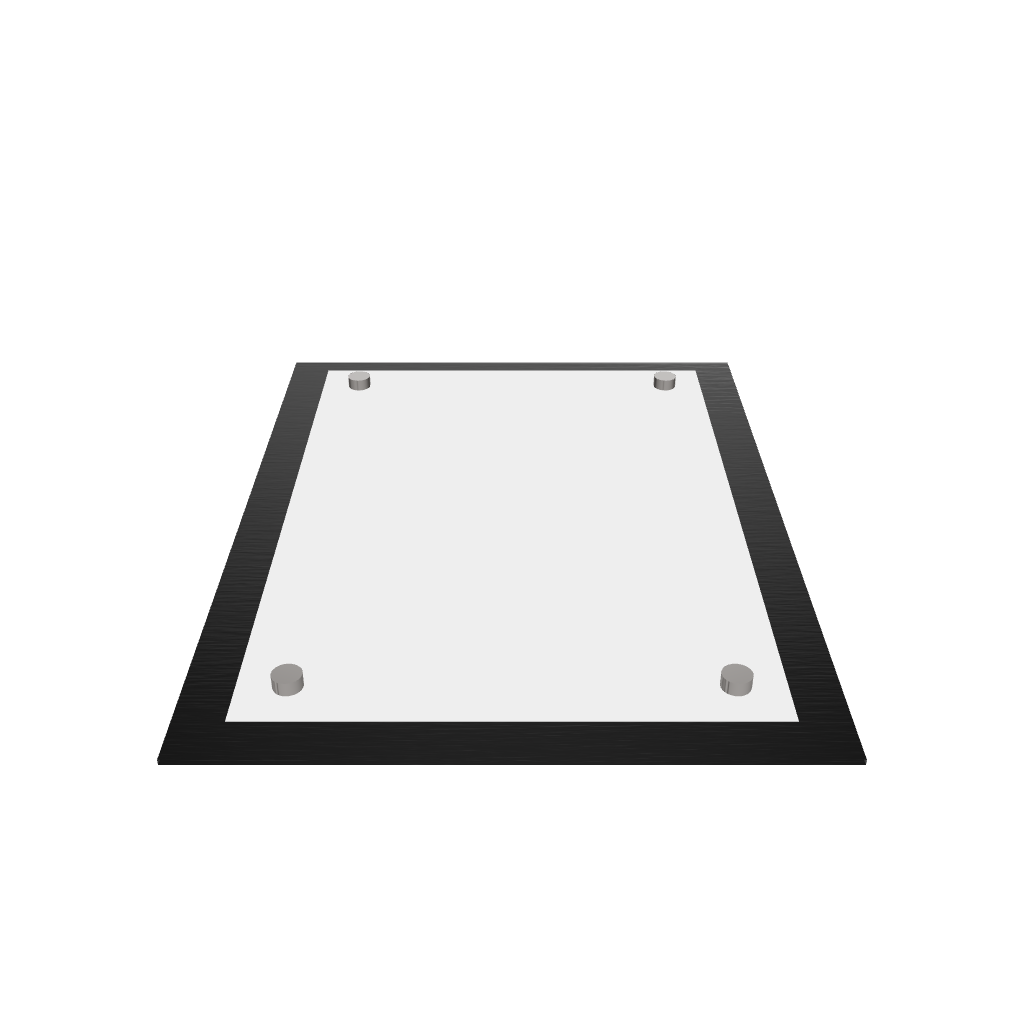 Stainless steel freestanding A6 POP plate, black, 125×50×170mm
