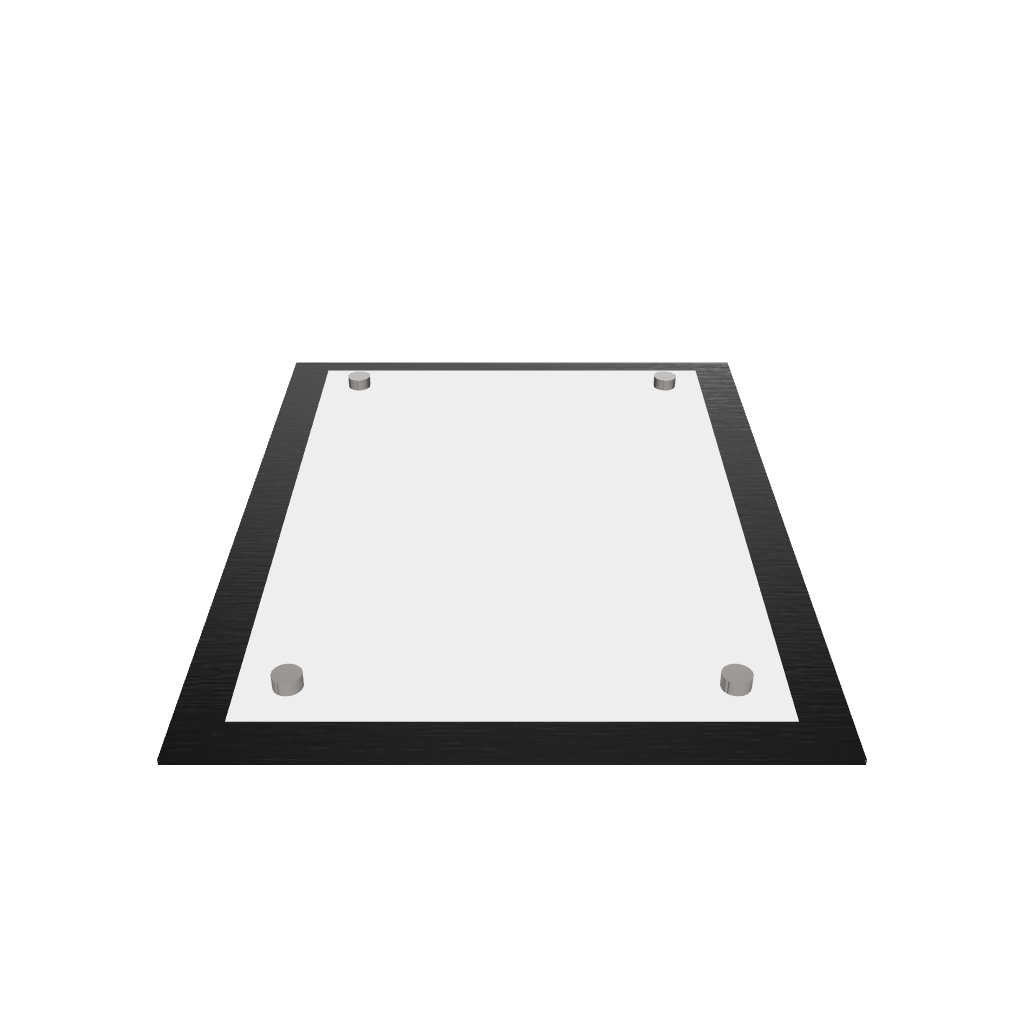 Stainless steel freestanding A6 POP plate, black, 125×50×170mm
