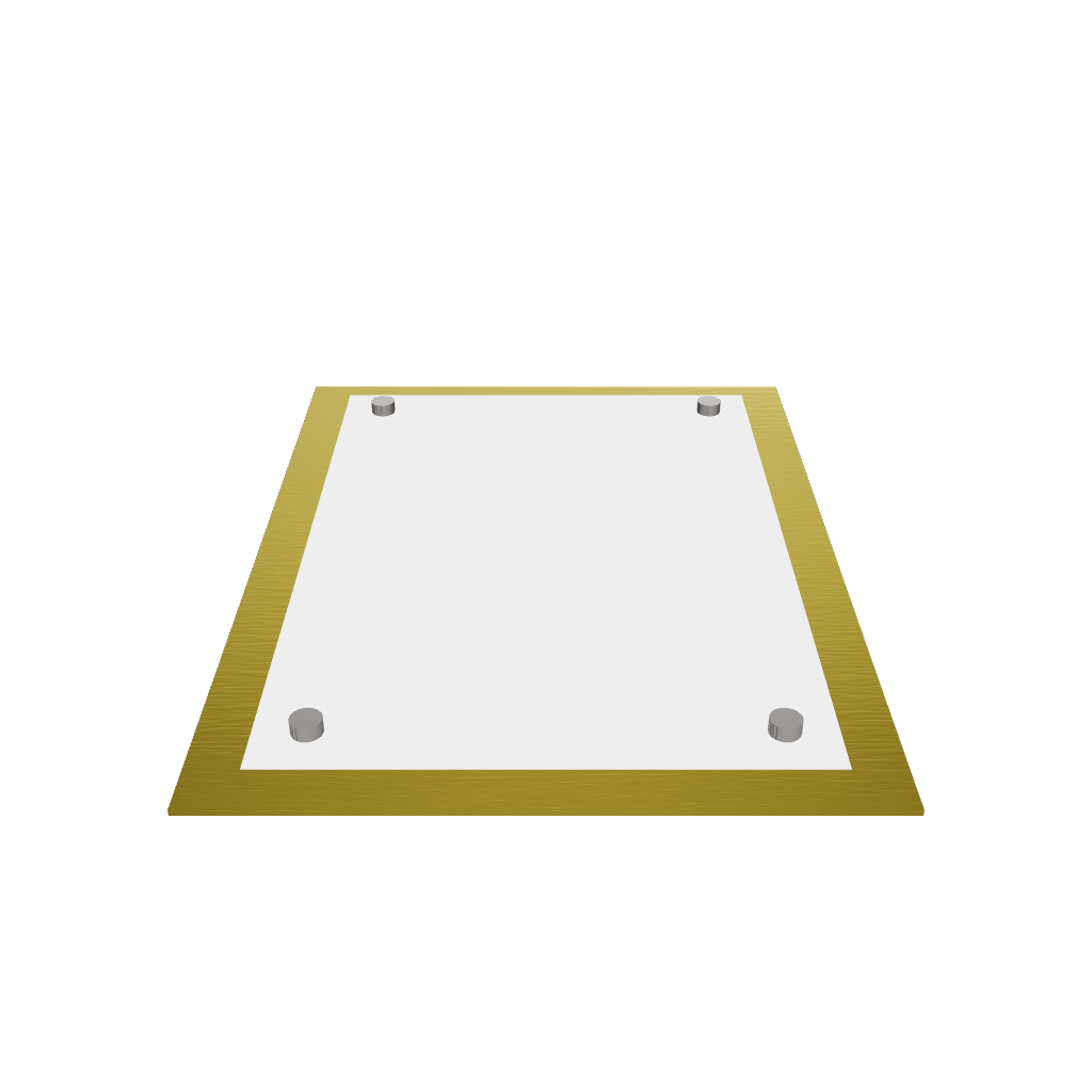 Stainless steel freestanding A6 POP plate, gold, 125×50×170mm

