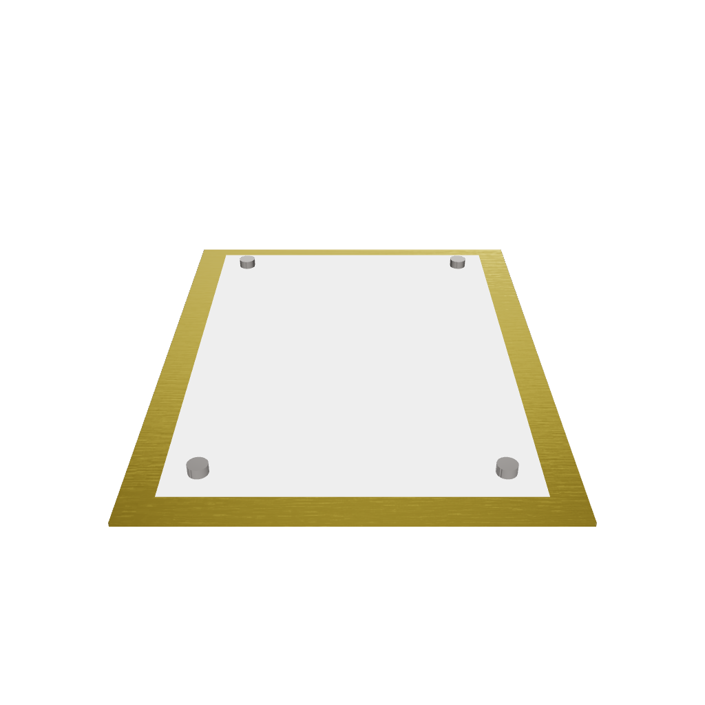 Stainless steel freestanding A6 POP plate, gold, 125×50×170mm
