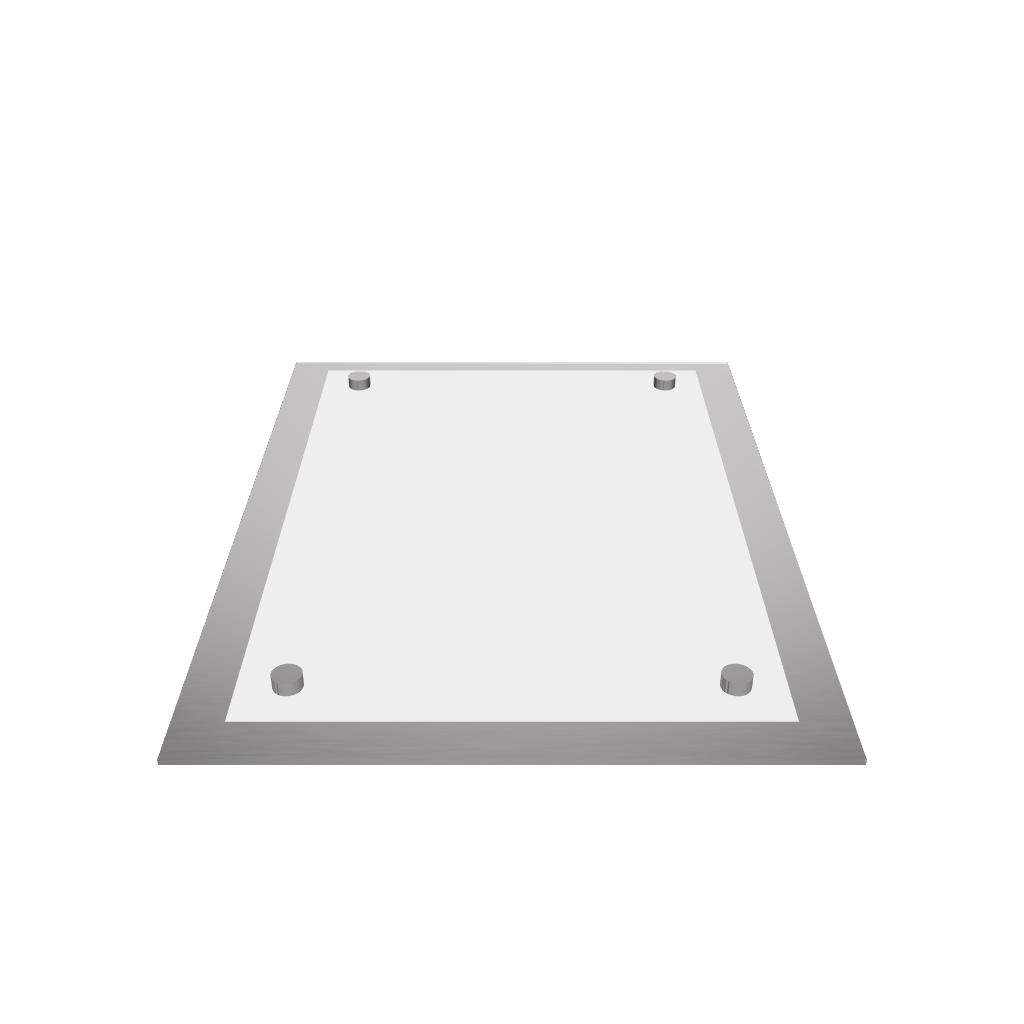 Stainless steel freestanding A6 POP plate, silver, 125×50×170mm
