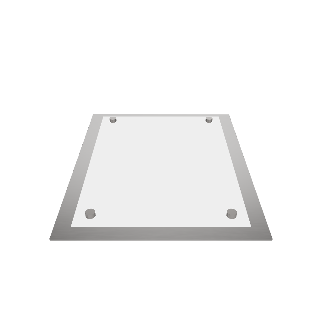 Stainless steel freestanding A6 POP plate, silver, 125×50×170mm
