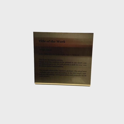 Stainless steel caption plate, gold, 130×30×120mm from SIDE collection
