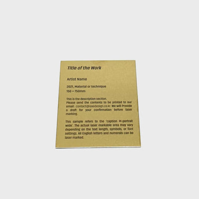 Stainless steel caption plate, gold, 80×110mm from SIDE collection
