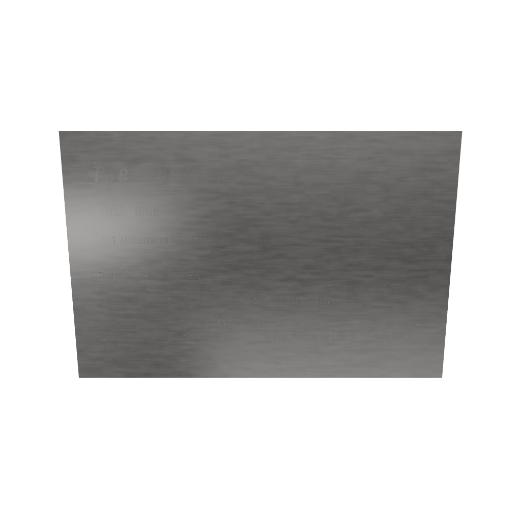 Stainless steel caption plate, black, 150×100mm from SIDE collection
