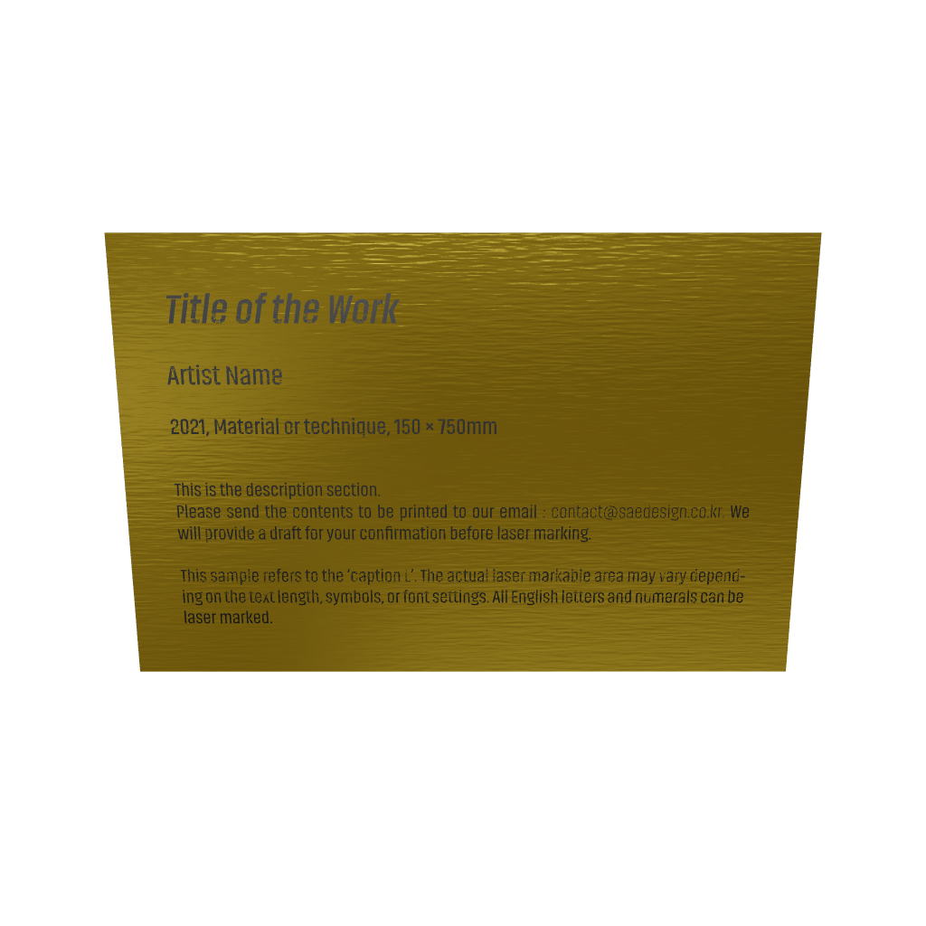 Stainless steel caption plate, gold, 150×100mm from SIDE collection
